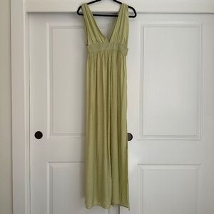 CRYSANTHEMUM GREEN MAXI DRESS